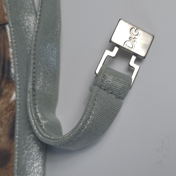 DOLCE GABBANA BEACH WEAR USA SIZE 0,TWO PIESE , LEOPARD PRINT AND SILVER - Picture 7 of 16